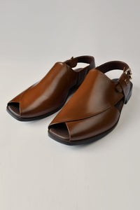 KNIGHTS - Brown Leather Sandals