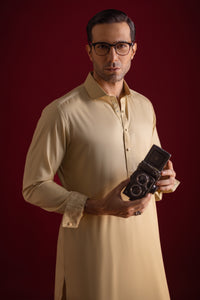 AUGSBURG - Light Khaki Cotton Kameez Shalwar