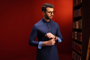 ANTALYA - Navy Blue Kameez Shalwar