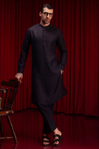 SORTLAND - Black Linen Kurta Trouser