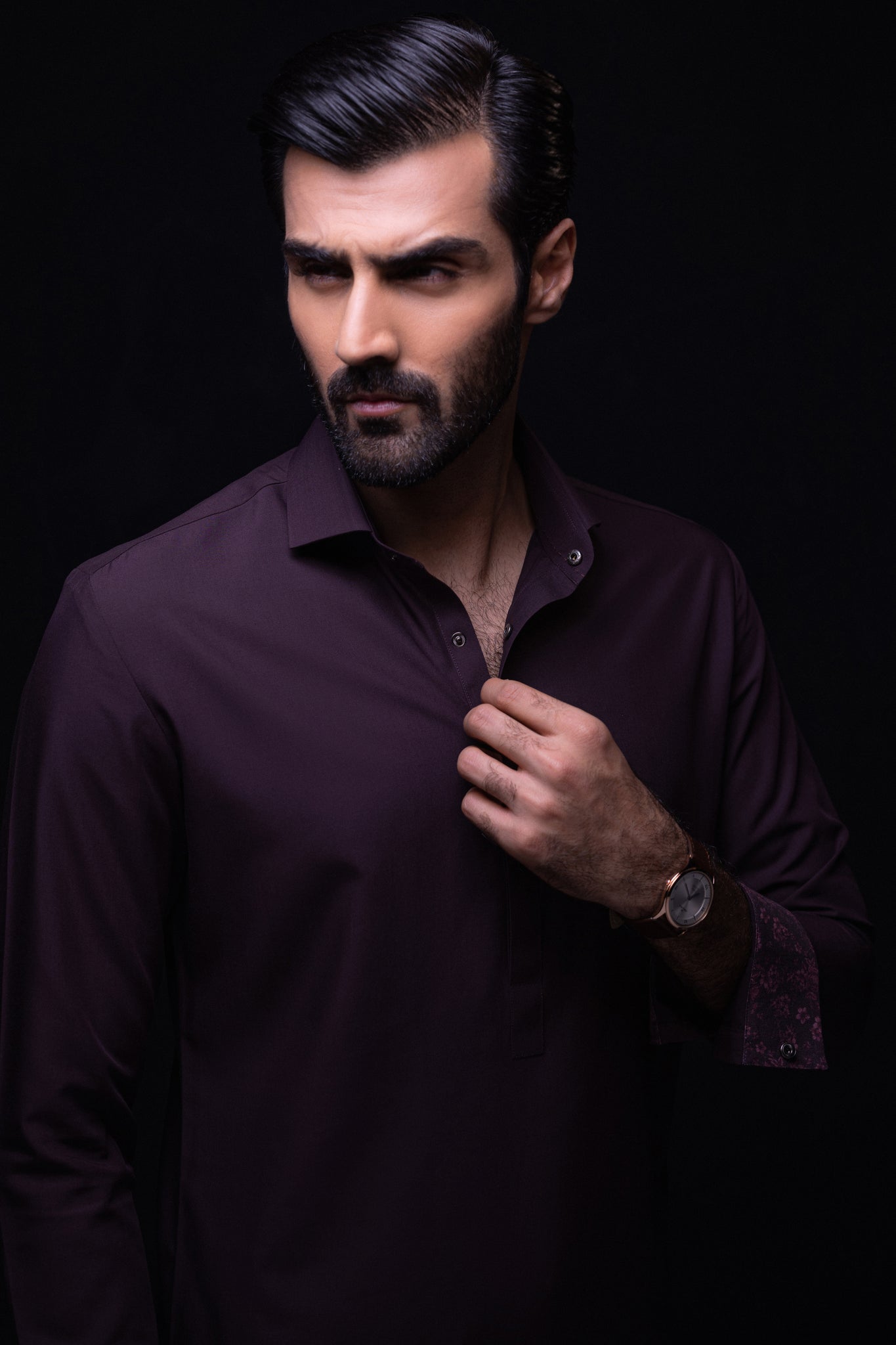 EL-DORADO - Maroon Blended Kameez Shalwar