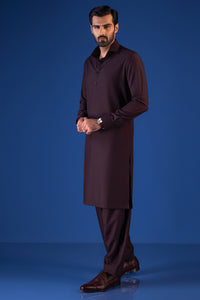 EL-DORADO - Maroon Blended Kameez Shalwar