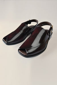 KNIGHTS - Burgundy Leather Sandals