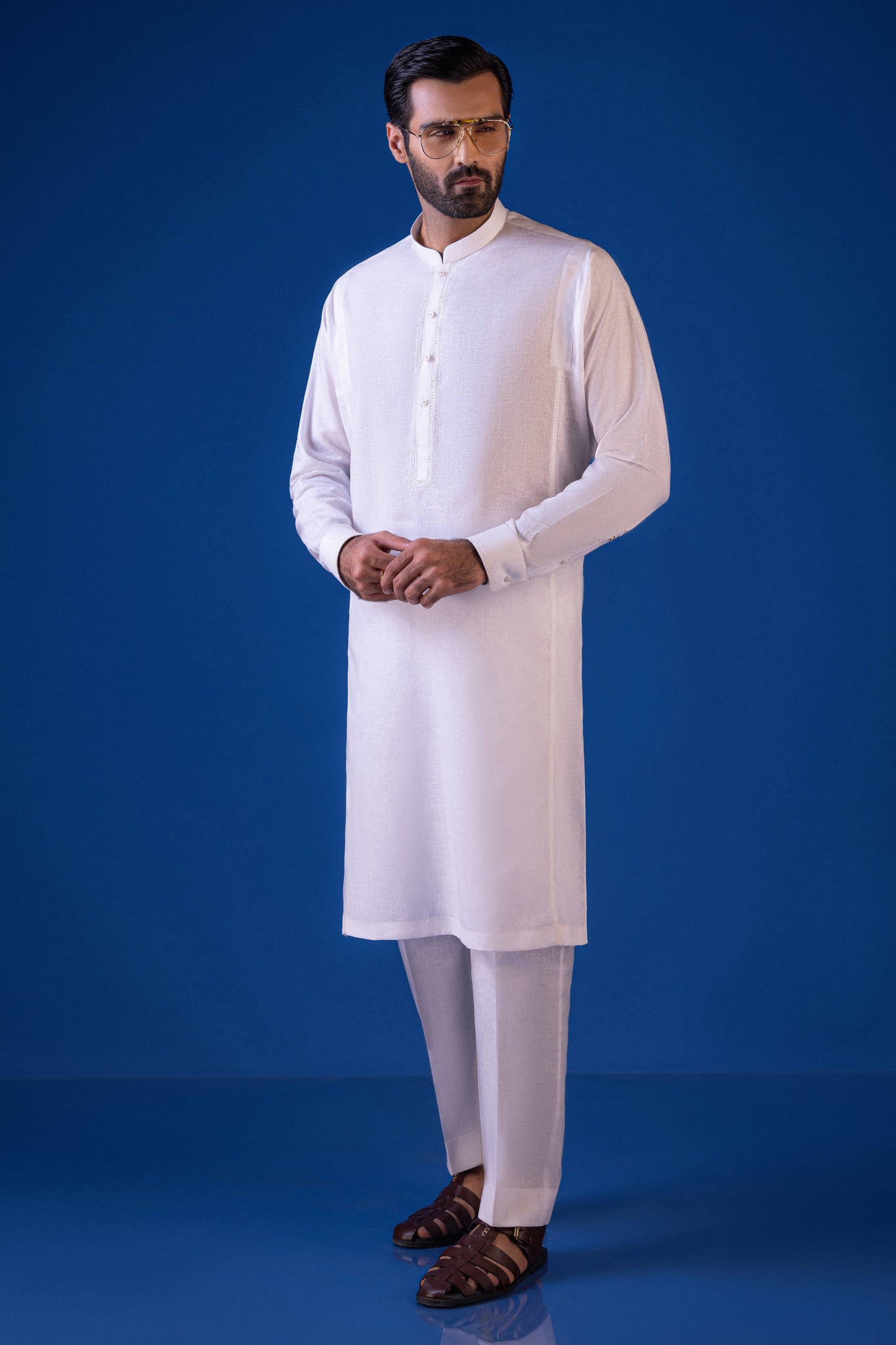 MESSINA - White Blended Kurta Trouser