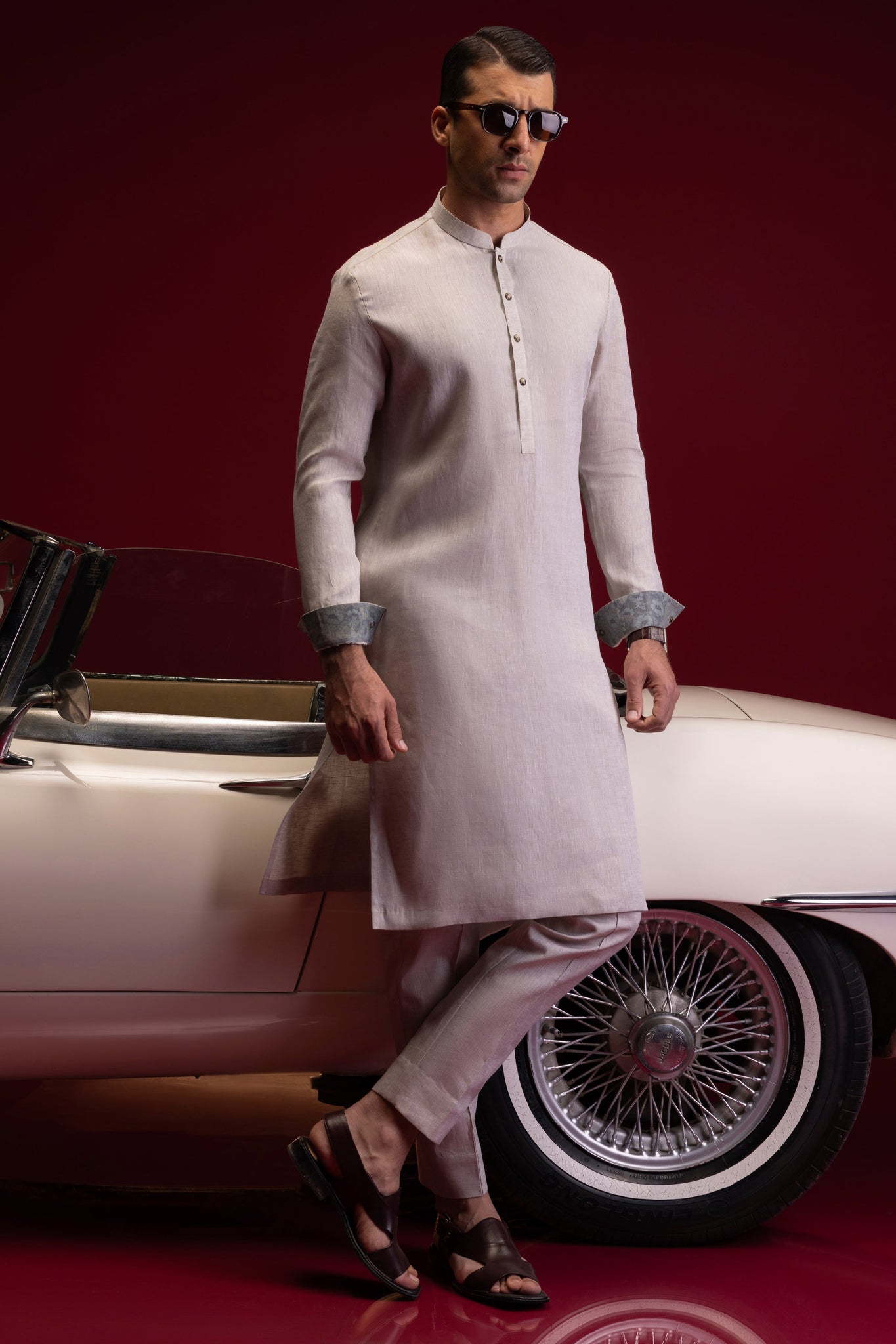 NICE - Sand Linen Kurta Trouser