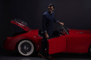 OSLO - NAVY COTTON KURTA TROUSER