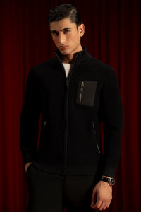 Black Nylon Cardigan Zipper Reece