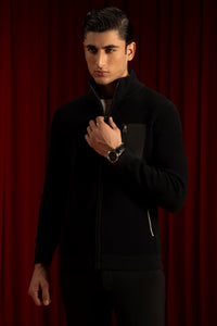 Black Nylon Cardigan Zipper Reece