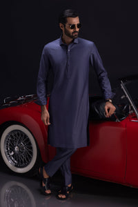 SHANGHAI - Stone Blue Cotton Kurta Trouser