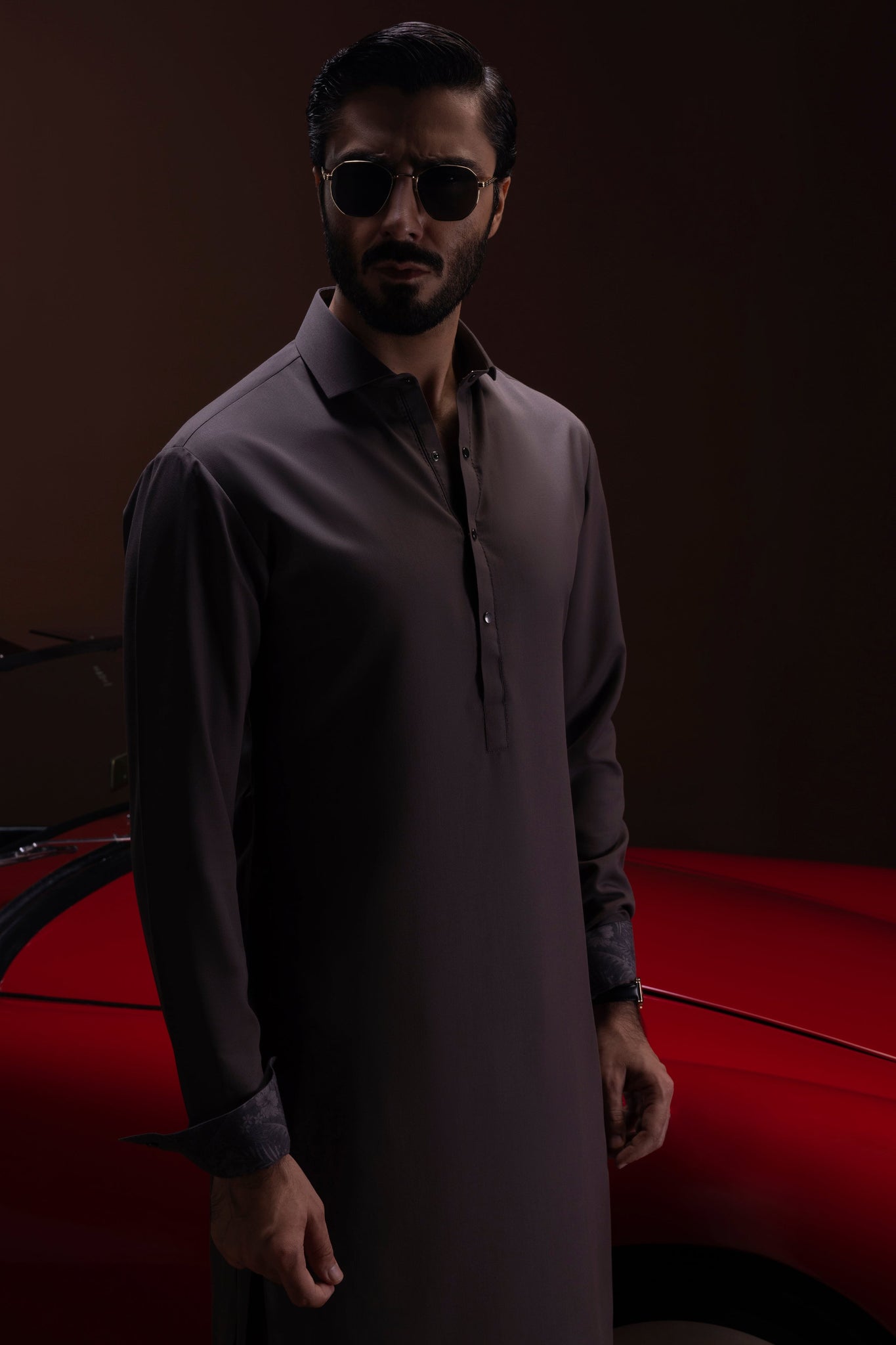 ST.LOUIS - Dark Grey Blended Kameez Shalwar