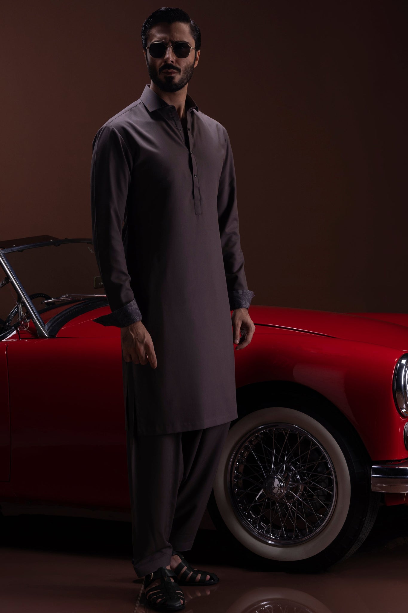 ST.LOUIS - Dark Grey Blended Kameez Shalwar