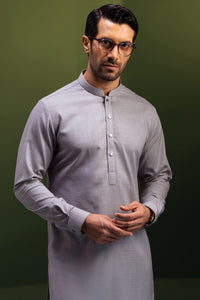 TEXAS  - Light Grey Blended Kurta Trouser + Waistcoat