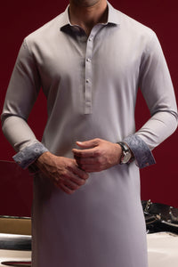 VICTORIA - Grey Cotton Kameez Shalwar