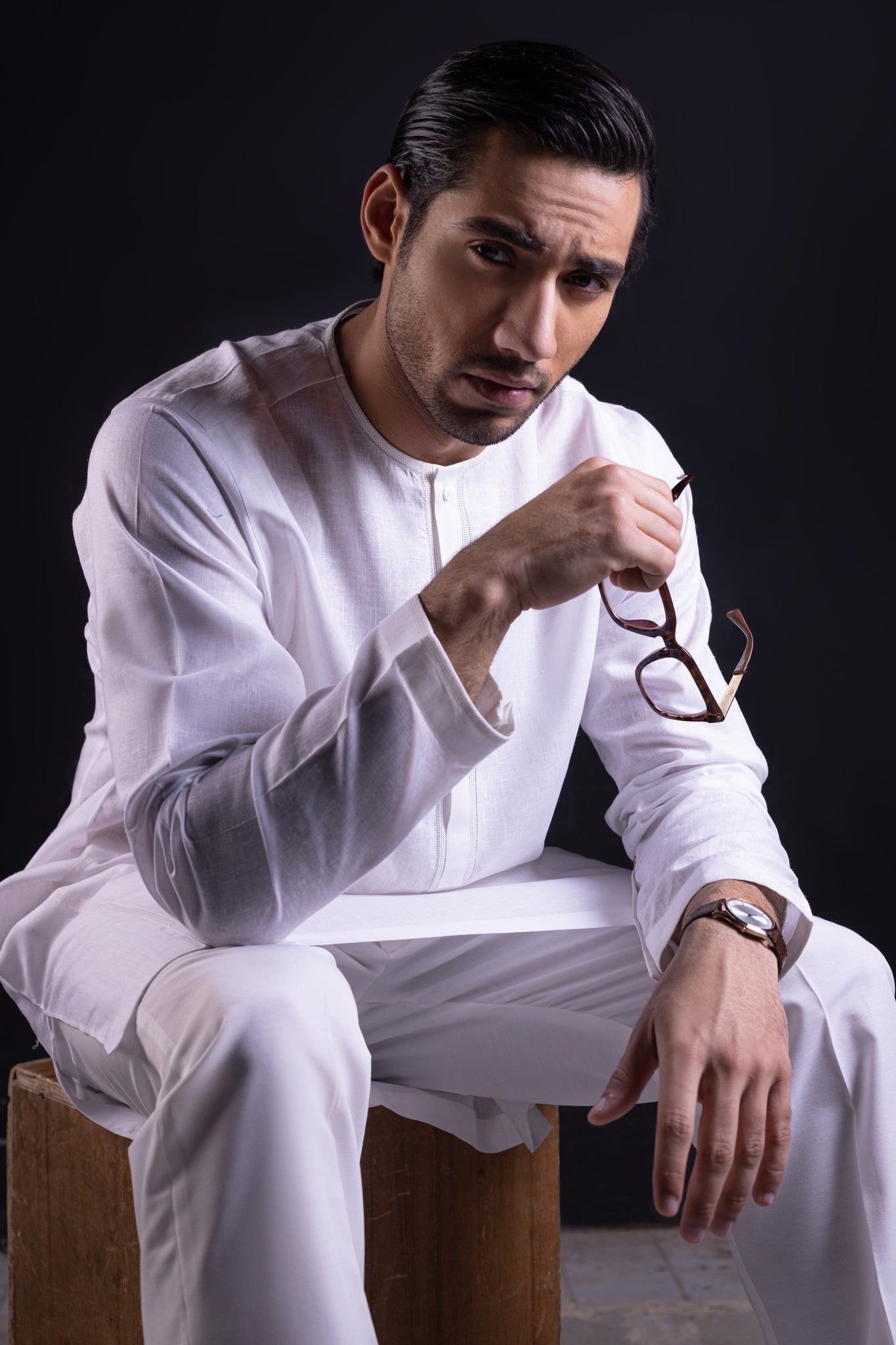 VIGO - White Blended Kurta Trouser