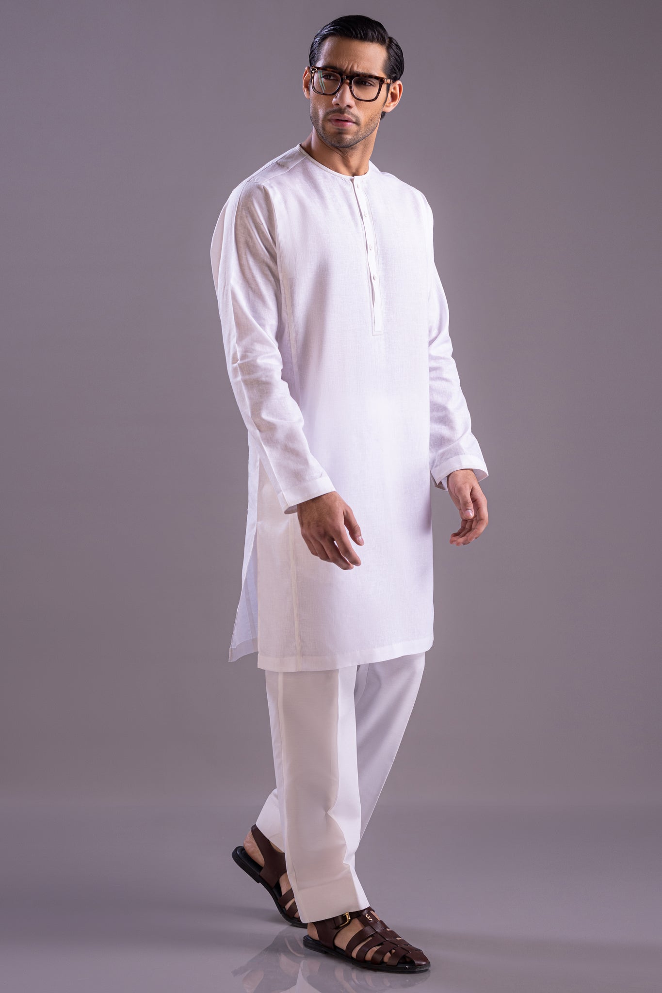 VIGO - White Blended Kurta Trouser