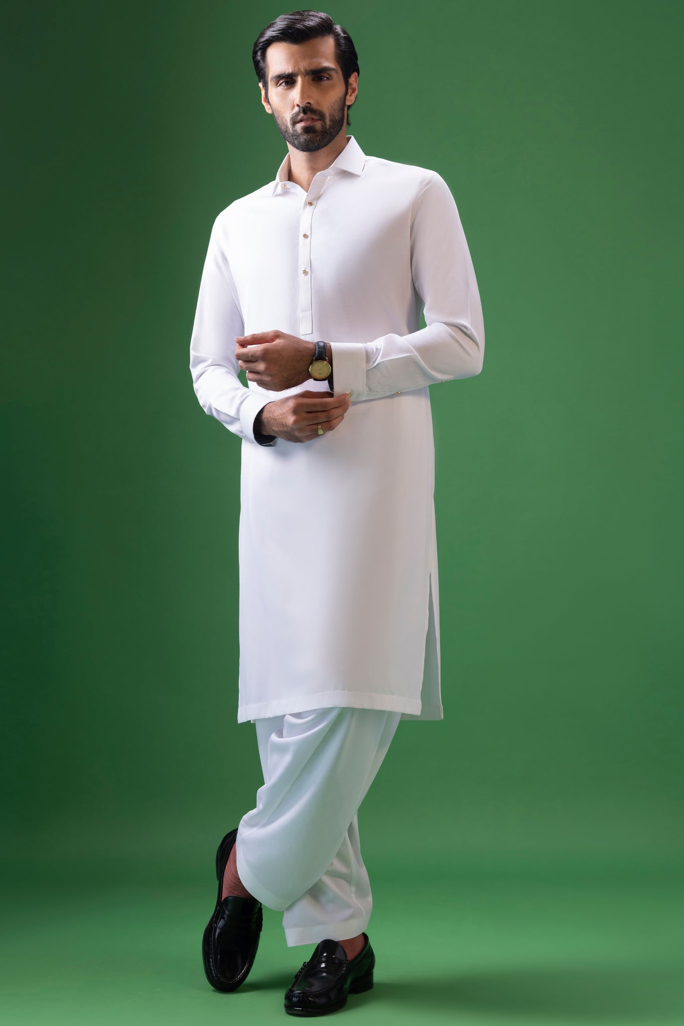 ARIZONA - White Blended Kameez Shalwar