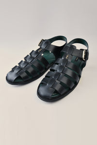 CASTLE - Black Leather Sandals
