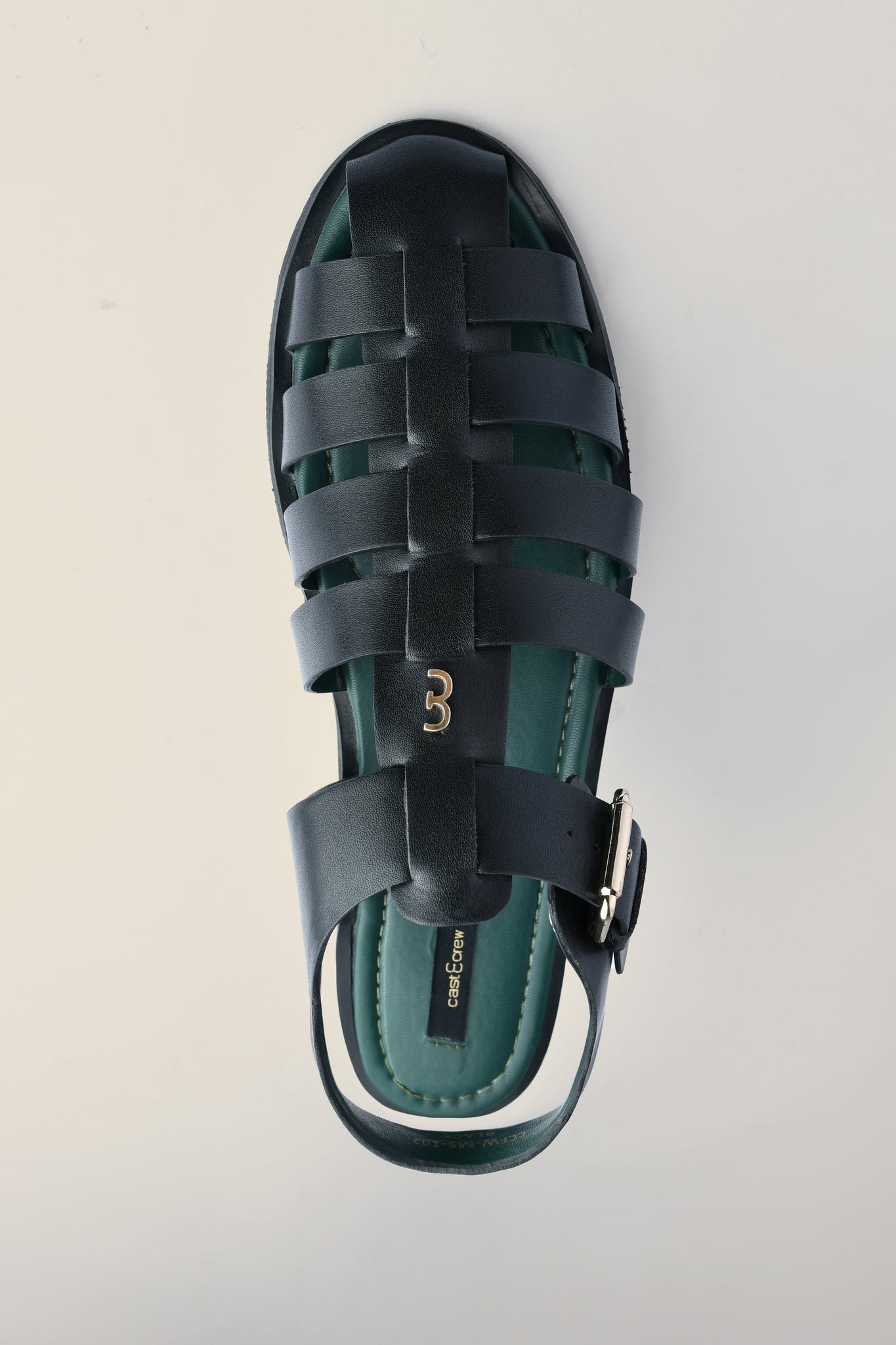 CASTLE - Black Leather Sandals