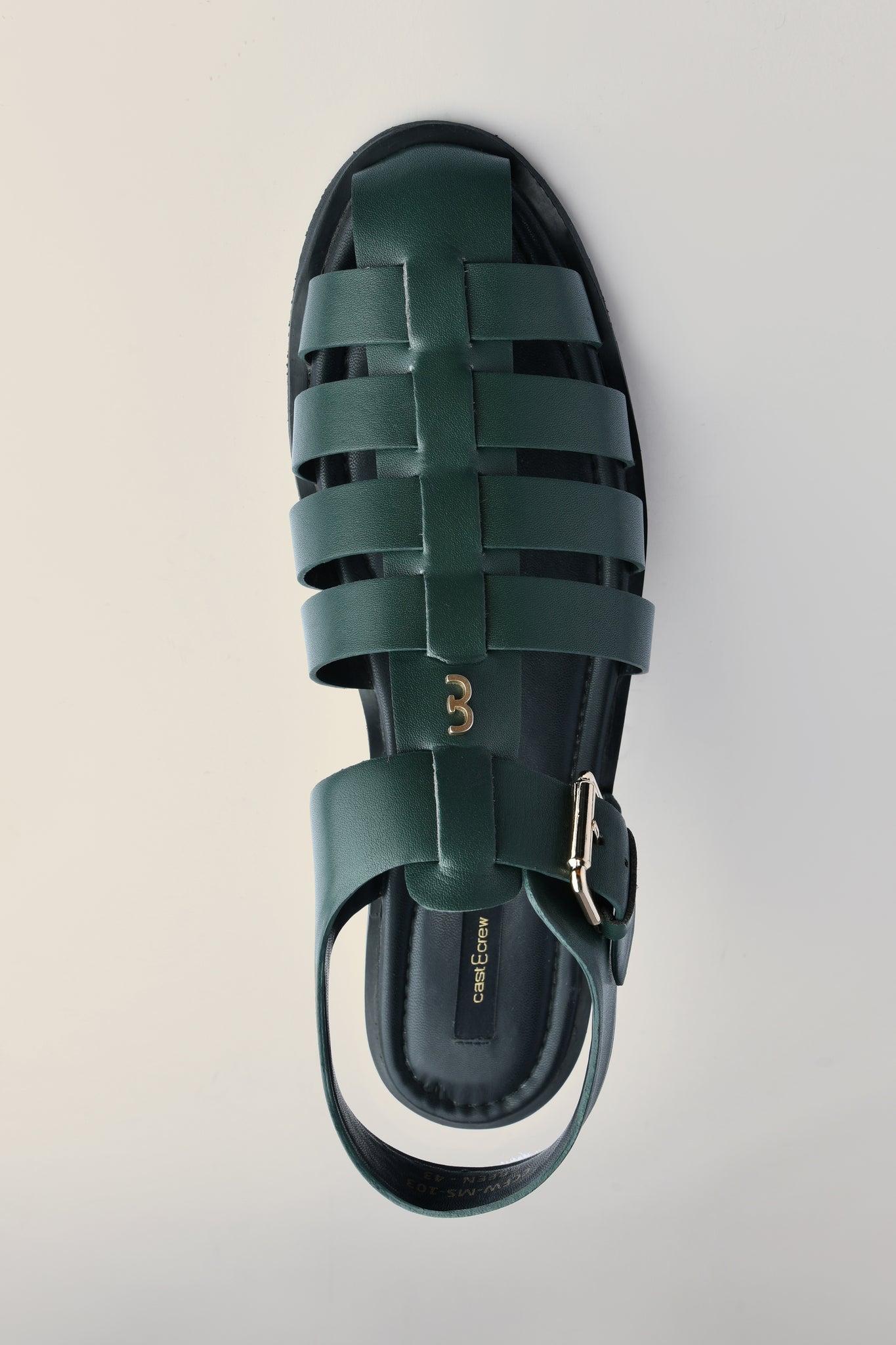 CASTLE - Green Leather Sandals