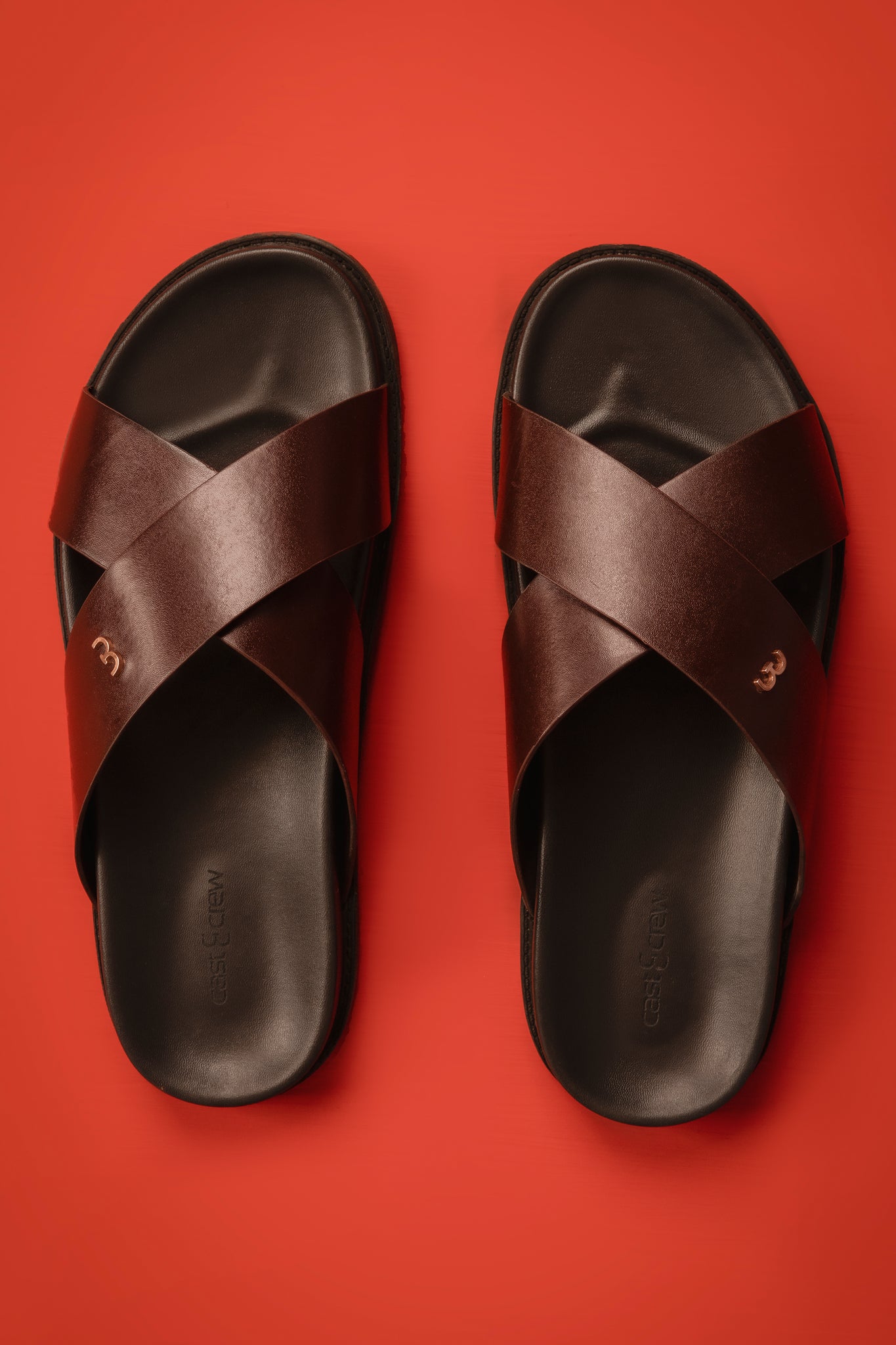 CROSSOVER - Coffee Brown Leather Sandals