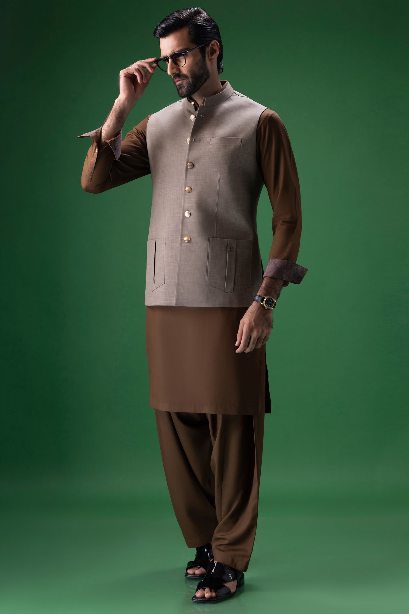 Brown Suiting Waistcoat - CCVC-A-39340-2